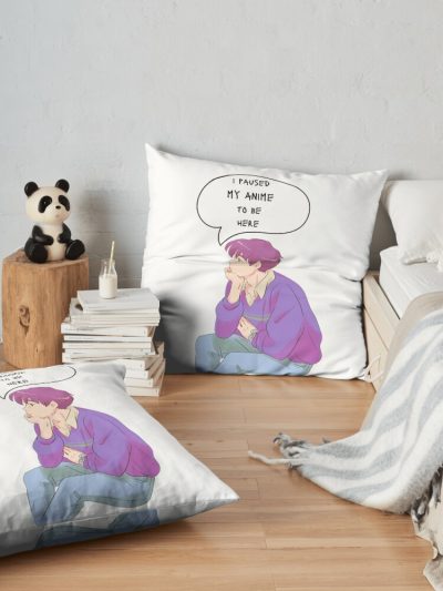 Lookism- I Paused My Anime 3 Throw Pillow Official Lookism Merch