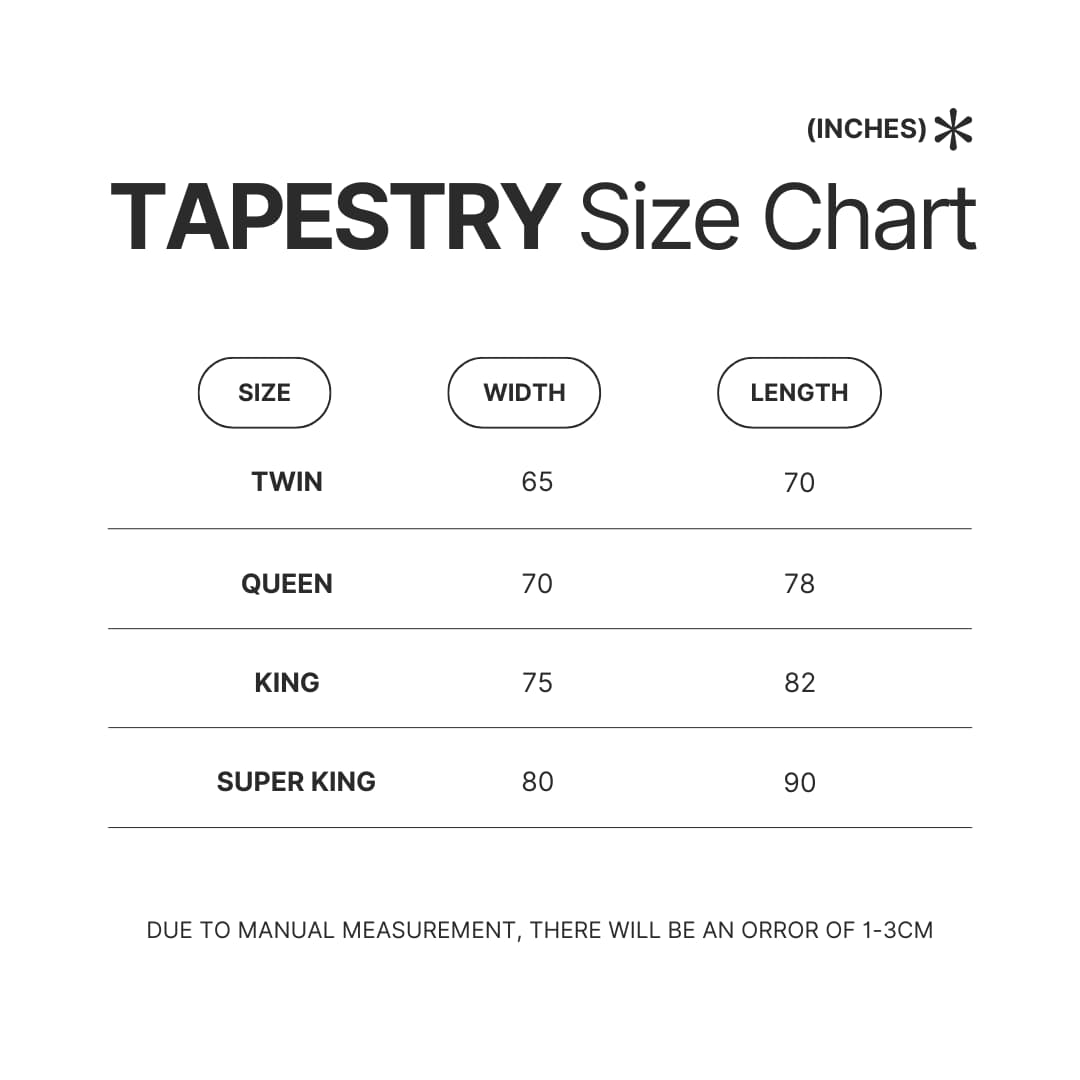 Tapestry Size Chart - Lookism Merch