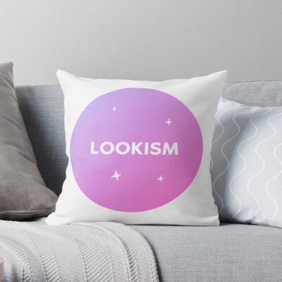 Lookism  On Pink Background Throw Pillow