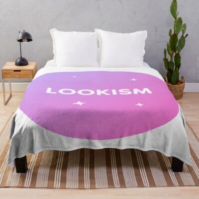 Lookism  On Pink Background Throw Blanket