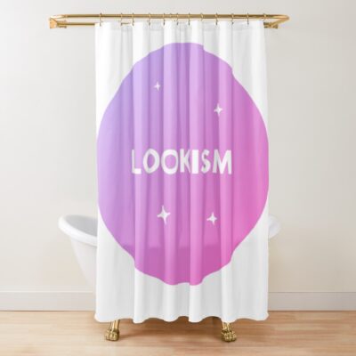 Lookism  On Pink Background Shower Curtain