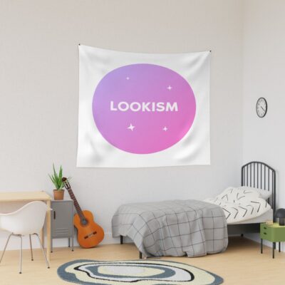 Lookism  On Pink Background Tapestry